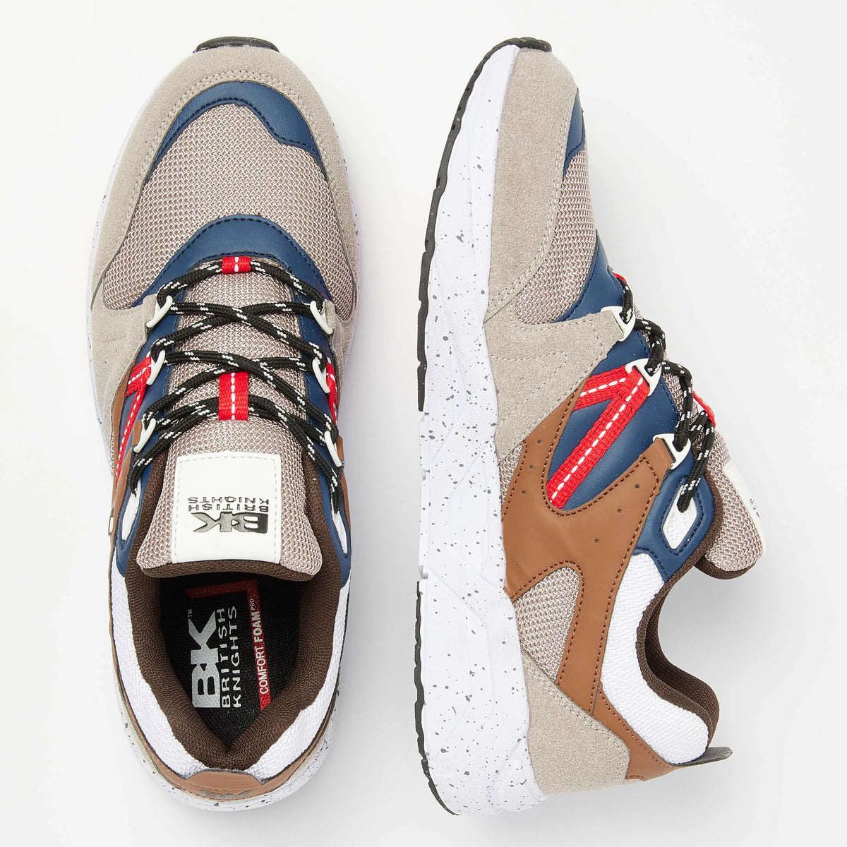 Taupe/Navy/Brown/Red