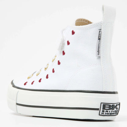 White/Burgundy Heart
